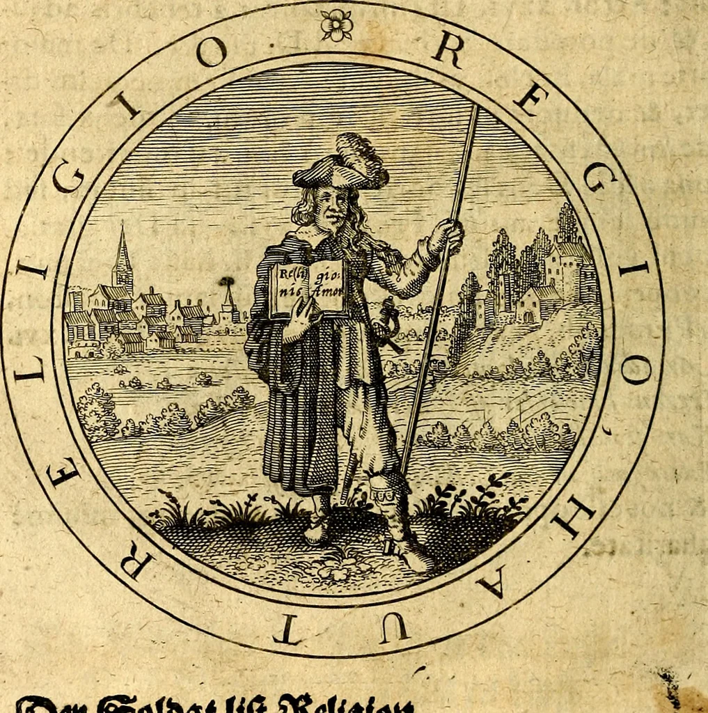 An illustration from Emblemata ethico politica. Ingenuâ at que eruditâ interpretatione nunc primùm illustrata, 1669, leaf 35