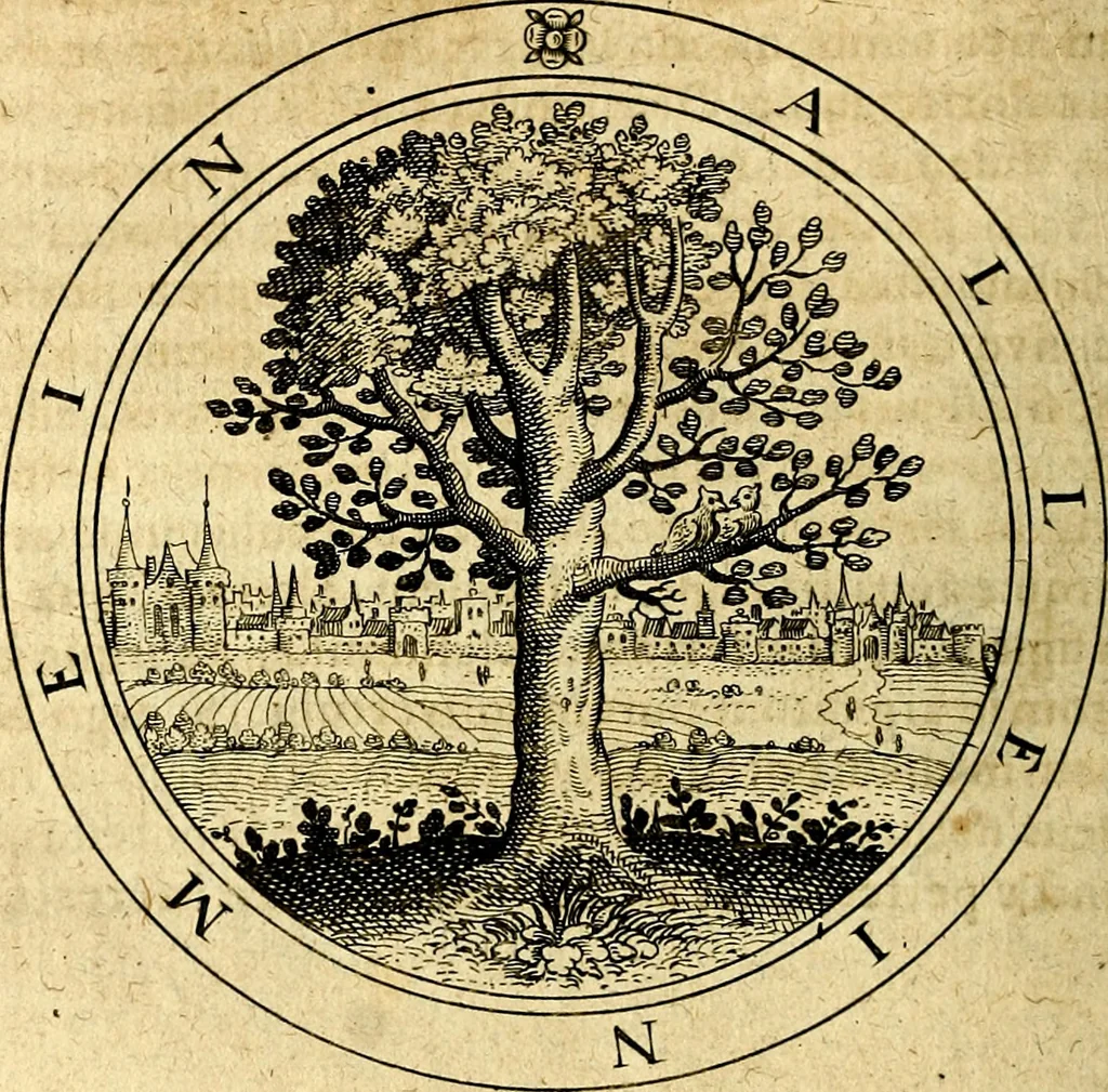 An illustration from Emblemata ethico politica. Ingenuâ at que eruditâ interpretatione nunc primùm illustrata, 1669, leaf 41