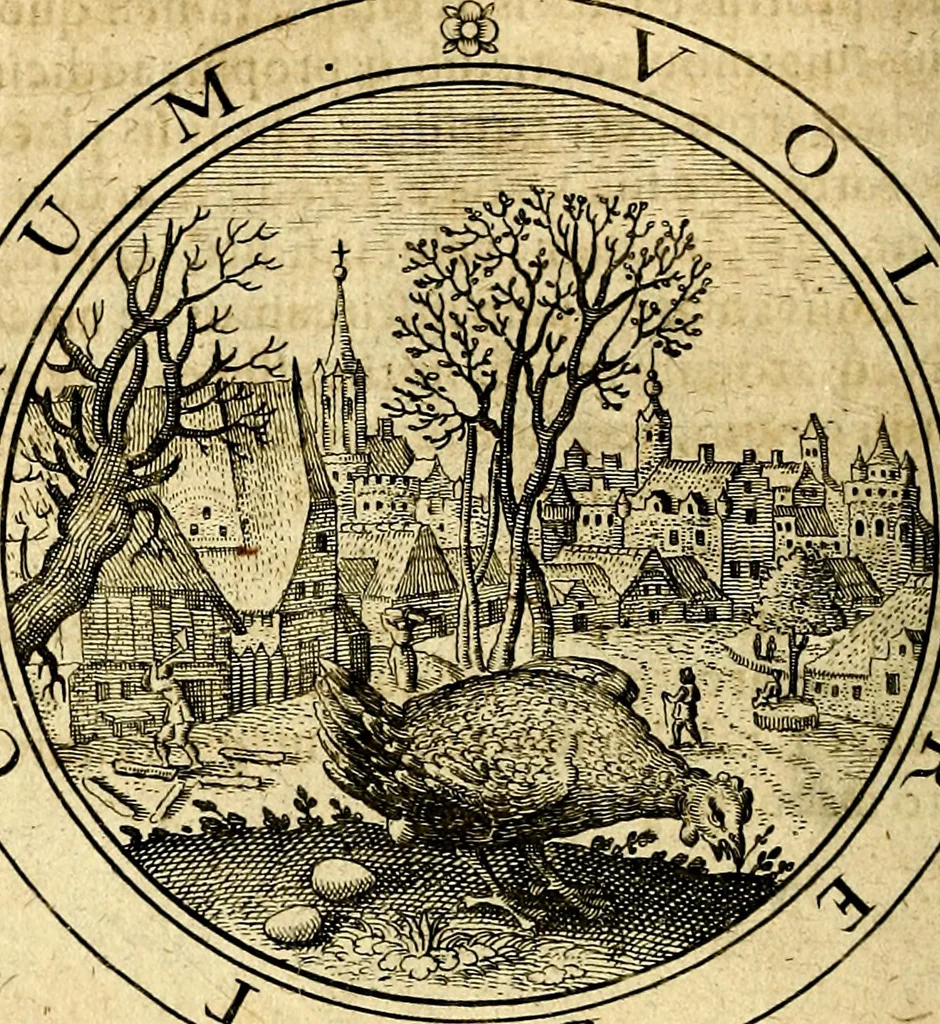 An illustration from Emblemata ethico politica. Ingenuâ at que eruditâ interpretatione nunc primùm illustrata, 1669, leaf 43