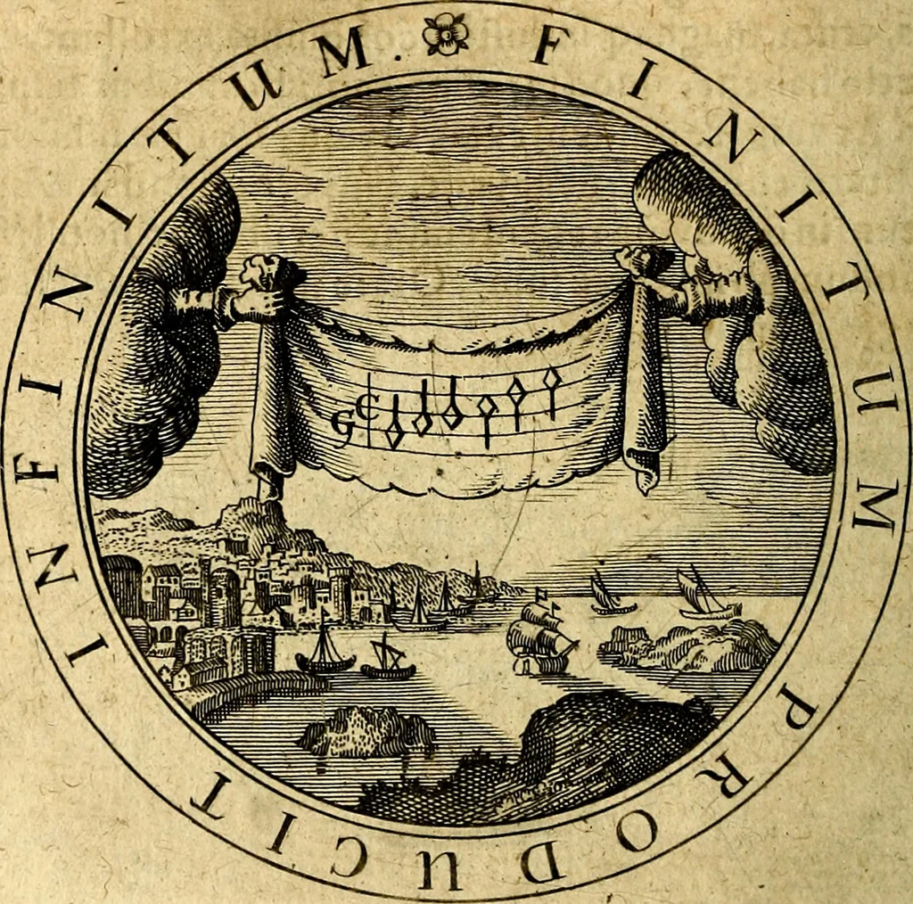 An illustration from Emblemata ethico politica. Ingenuâ at que eruditâ interpretatione nunc primùm illustrata, 1669, leaf 45