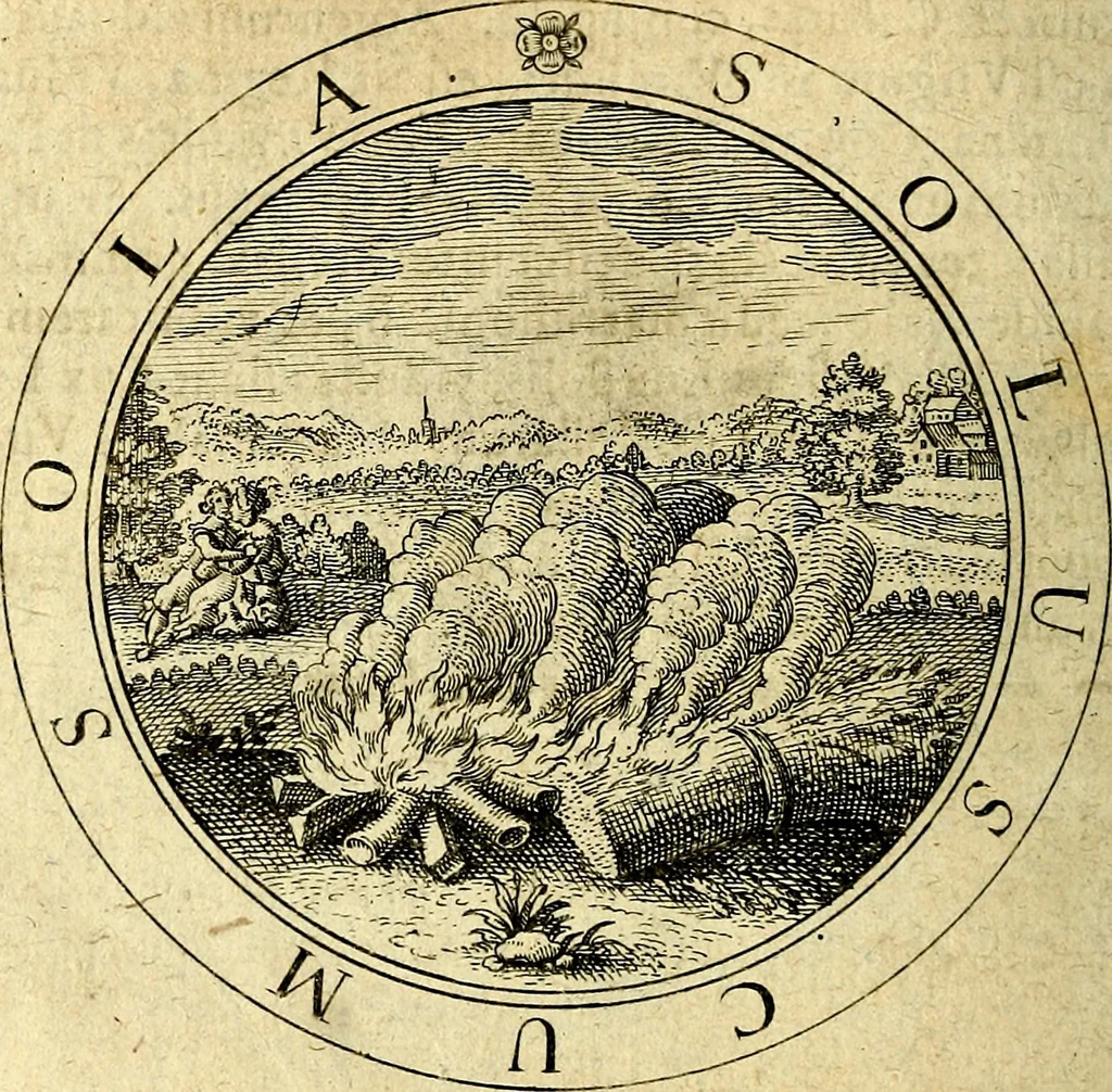An illustration from Emblemata ethico politica. Ingenuâ at que eruditâ interpretatione nunc primùm illustrata, 1669, leaf 49