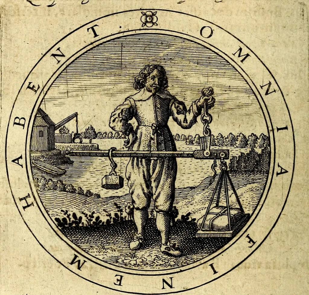 An illustration from Emblemata ethico politica. Ingenuâ at que eruditâ interpretatione nunc primùm illustrata, 1669, leaf 53