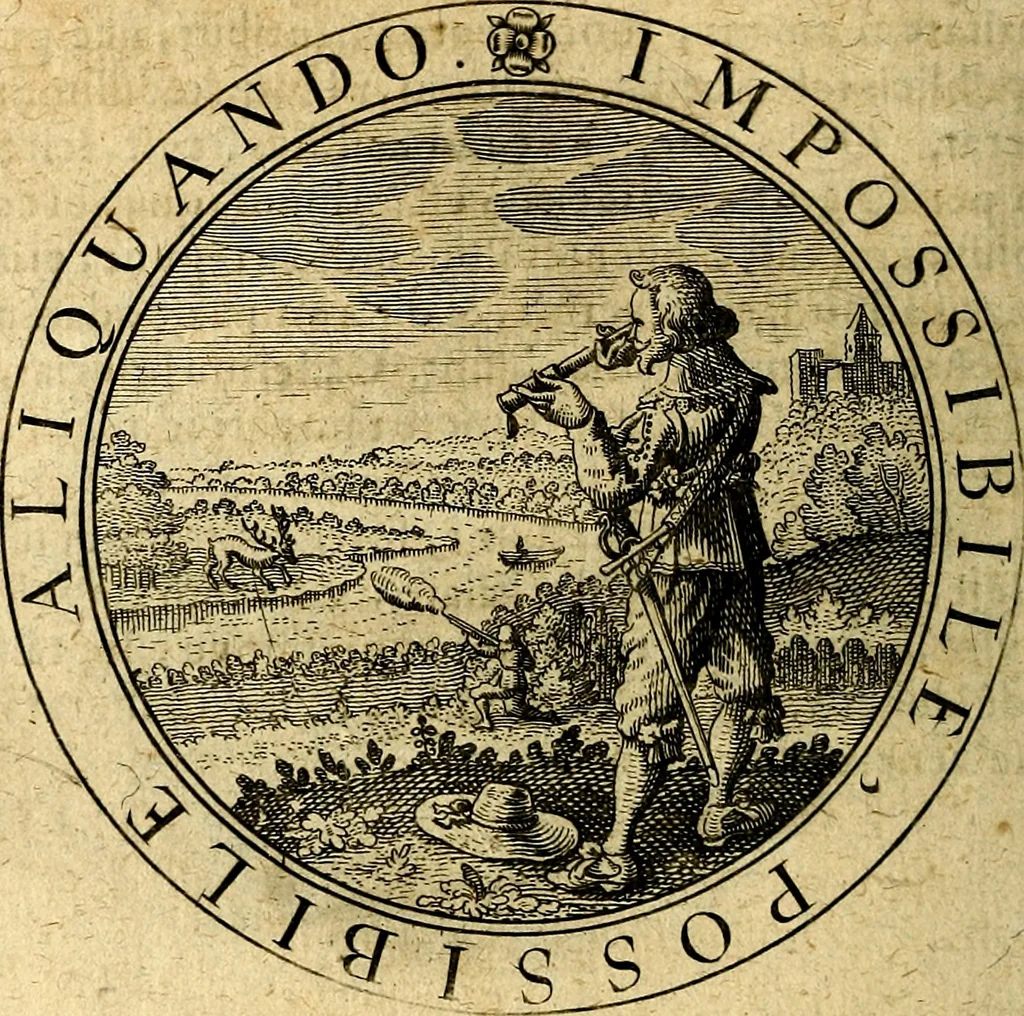 An illustration from Emblemata ethico politica. Ingenuâ at que eruditâ interpretatione nunc primùm illustrata, 1669, leaf 67