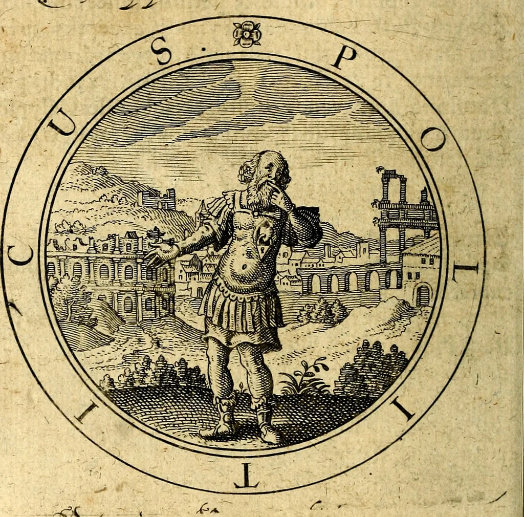 An illustration from Emblemata ethico politica. Ingenuâ at que eruditâ interpretatione nunc primùm illustrata, 1669, leaf 73