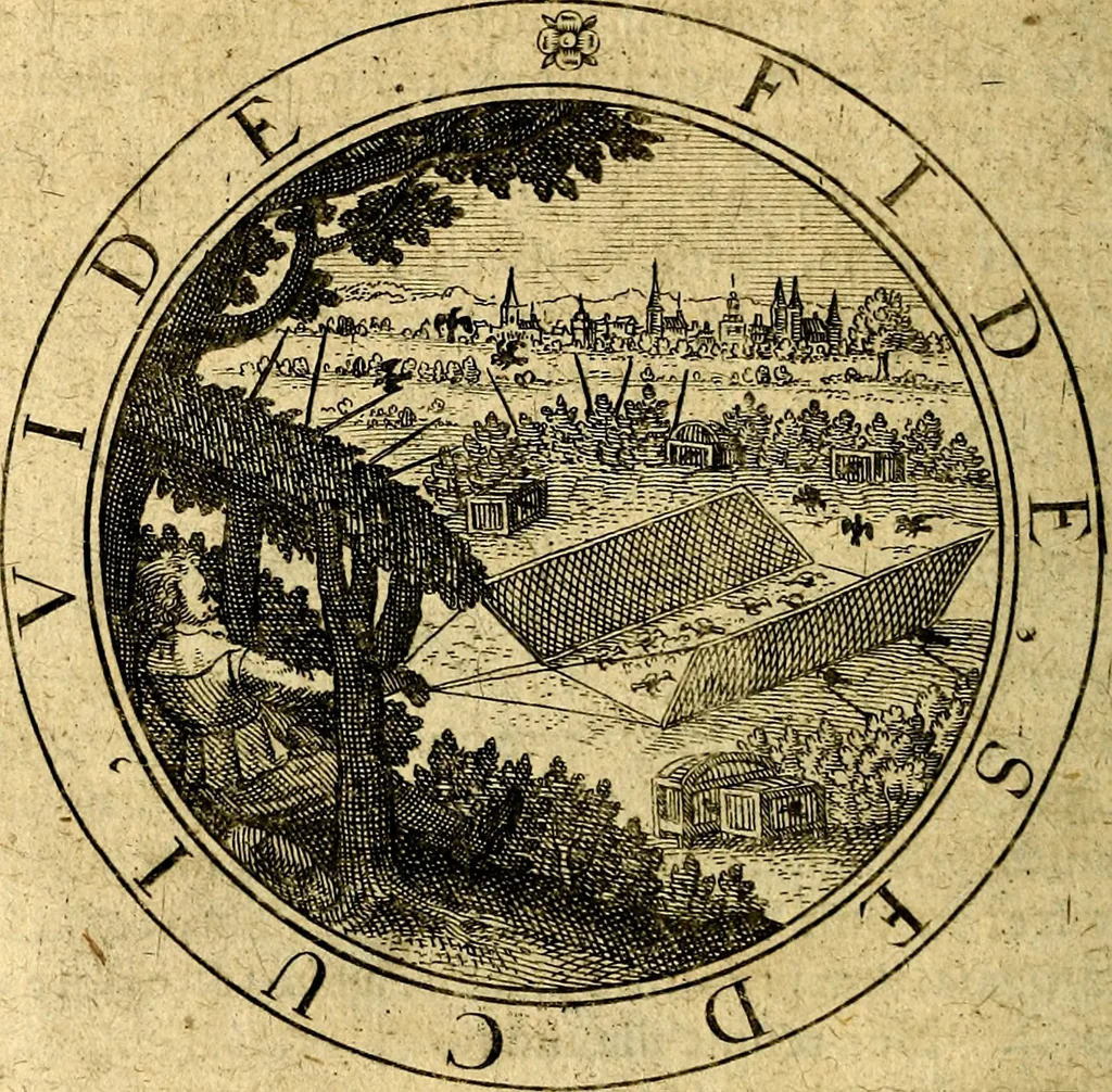 An illustration from Emblemata ethico politica. Ingenuâ at que eruditâ interpretatione nunc primùm illustrata, 1669, leaf 81