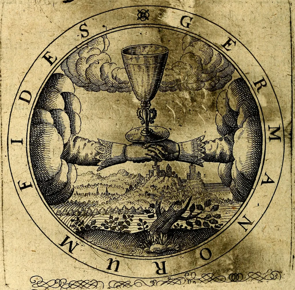 An illustration from Emblemata ethico politica. Ingenuâ at que eruditâ interpretatione nunc primùm illustrata, 1669, leaf 85