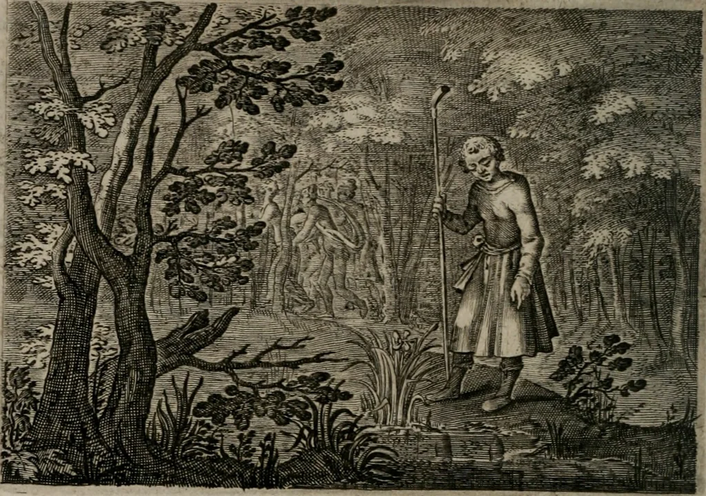 An illustration from Emblemata Florentii Schoonhovii I.C. Goudani : partim moralia partim etiam civilia : cum latiori eorundem ejusdem auctoris interpretatione : accedunt et alia quaedam poëmatia in alijs poematum suorum libris non contenta, 1648, leaf 147