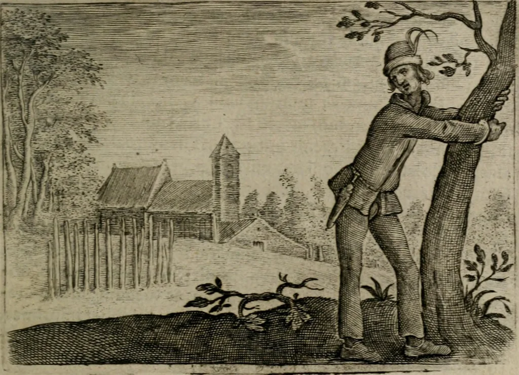 An illustration from Emblemata Florentii Schoonhovii I.C. Goudani : partim moralia partim etiam civilia : cum latiori eorundem ejusdem auctoris interpretatione : accedunt et alia quaedam poëmatia in alijs poematum suorum libris non contenta, 1648, leaf 154