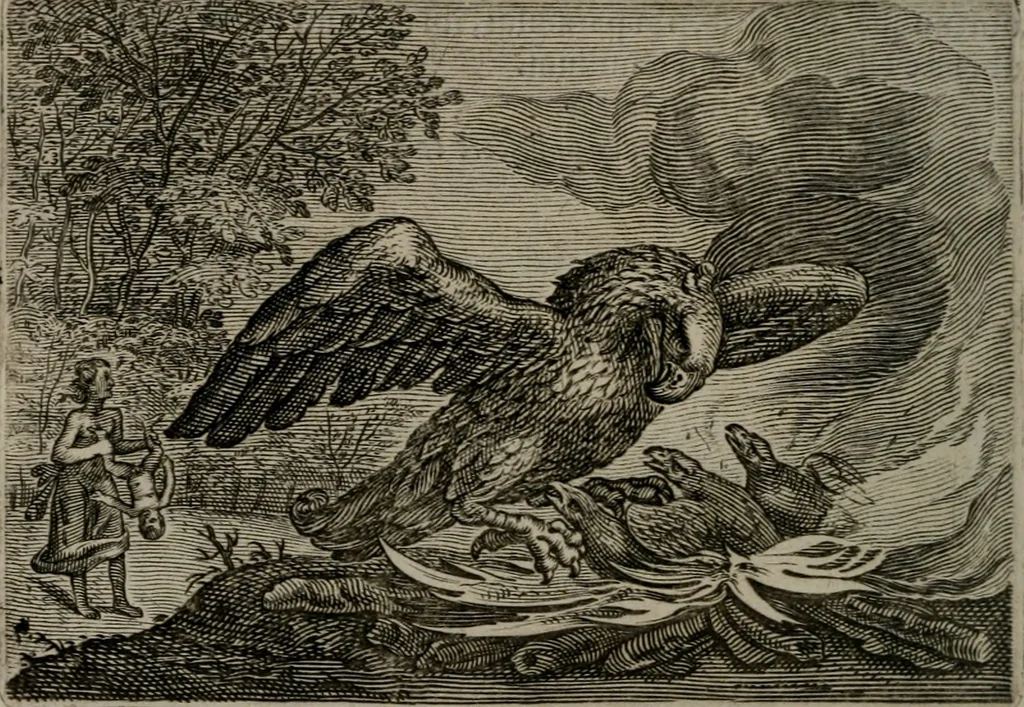 An illustration from Emblemata Florentii Schoonhovii I.C. Goudani : partim moralia partim etiam civilia : cum latiori eorundem ejusdem auctoris interpretatione : accedunt et alia quaedam poëmatia in alijs poematum suorum libris non contenta, 1648, leaf 165