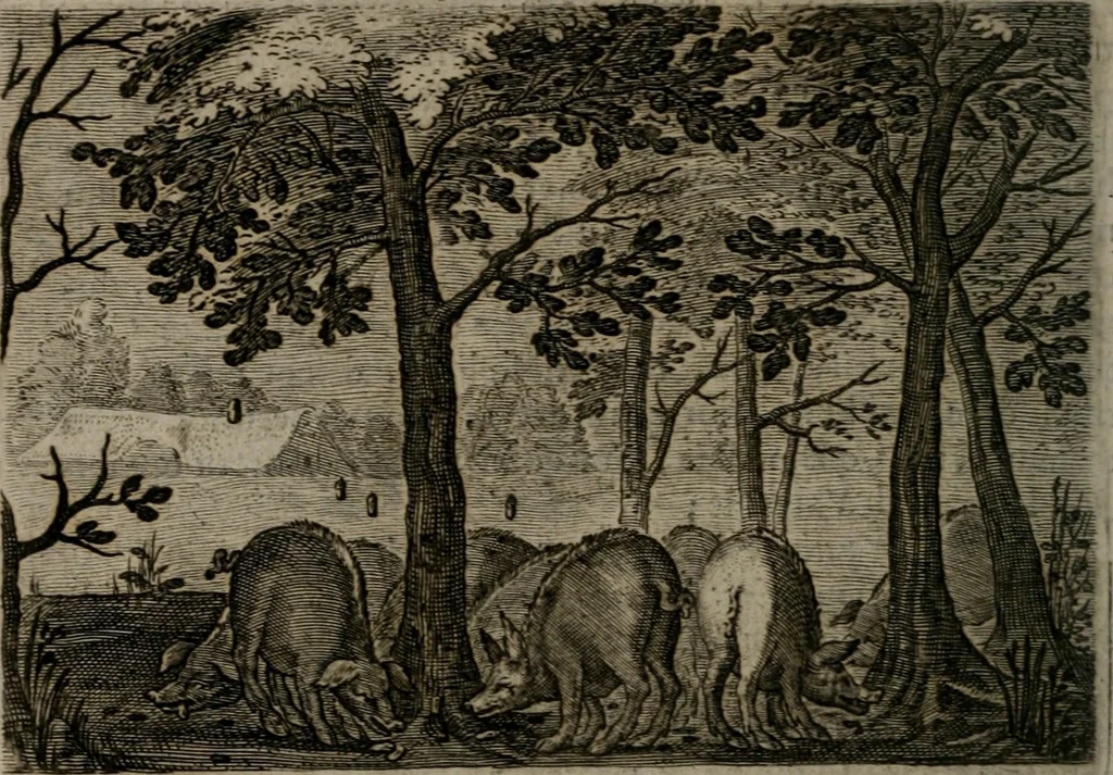 An illustration from Emblemata Florentii Schoonhovii I.C. Goudani : partim moralia partim etiam civilia : cum latiori eorundem ejusdem auctoris interpretatione : accedunt et alia quaedam poëmatia in alijs poematum suorum libris non contenta, 1648, leaf 223