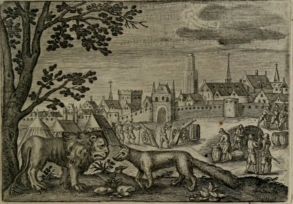 An illustration from Emblemata Florentii Schoonhovii I.C. Goudani : partim moralia partim etiam civilia : cum latiori eorundem ejusdem auctoris interpretatione : accedunt et alia quaedam poëmatia in alijs poematum suorum libris non contenta, 1648, leaf 62