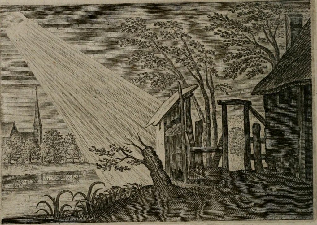 An illustration from Emblemata Florentii Schoonhovii I.C. Goudani : partim moralia partim etiam civilia : cum latiori eorundem ejusdem auctoris interpretatione : accedunt et alia quaedam poëmatia in alijs poematum suorum libris non contenta, 1648, leaf 73
