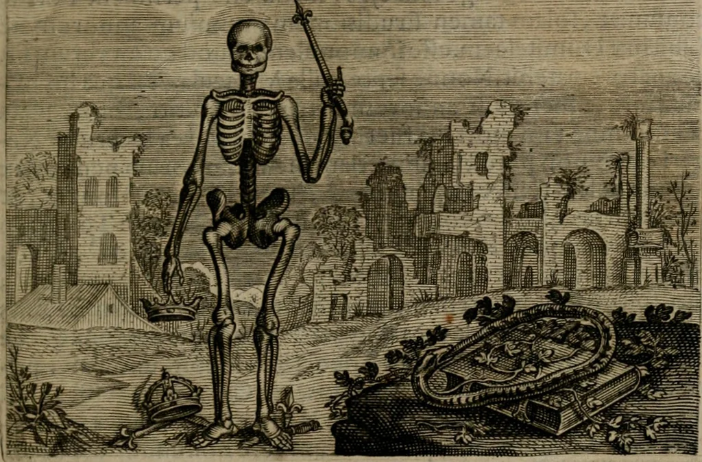 An illustration from Emblemata Florentii Schoonhovii I.C. Goudani, : partim moralia, partim etiam civilia. Cum latiori eorundem ejusdem auctoris interpretatione., 1618, leaf 102