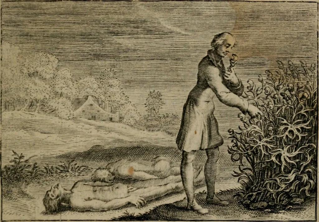 An illustration from Emblemata Florentii Schoonhovii I.C. Goudani, : partim moralia, partim etiam civilia. Cum latiori eorundem ejusdem auctoris interpretatione., 1618, leaf 128