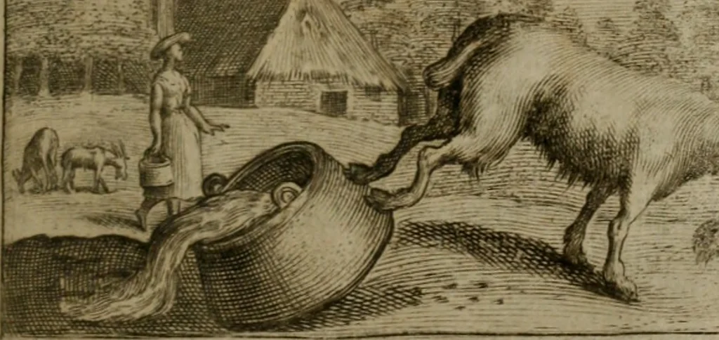 An illustration from Emblemata Florentii Schoonhovii I.C. Goudani, : partim moralia, partim etiam civilia. Cum latiori eorundem ejusdem auctoris interpretatione., 1618, leaf 174