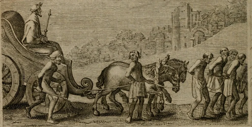 An illustration from Emblemata Florentii Schoonhovii I.C. Goudani, : partim moralia, partim etiam civilia. Cum latiori eorundem ejusdem auctoris interpretatione., 1618, leaf 191