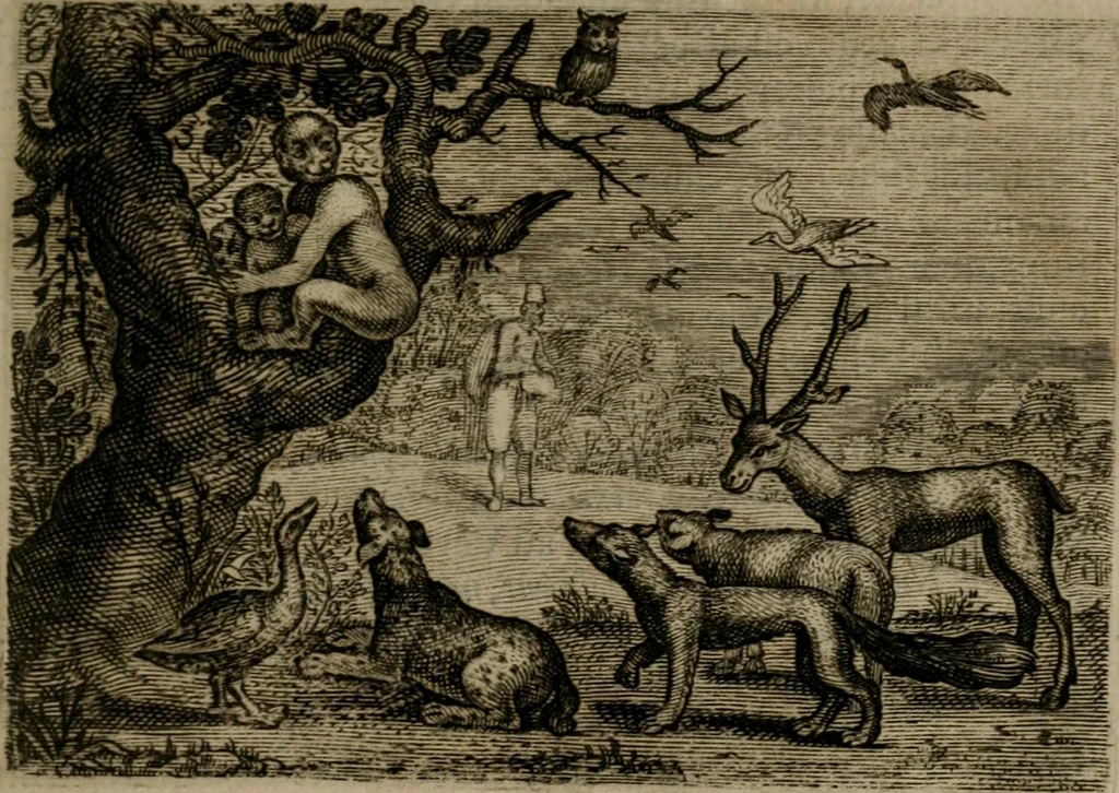 An illustration from Emblemata Florentii Schoonhovii I.C. Goudani, : partim moralia, partim etiam civilia. Cum latiori eorundem ejusdem auctoris interpretatione., 1618, leaf 194
