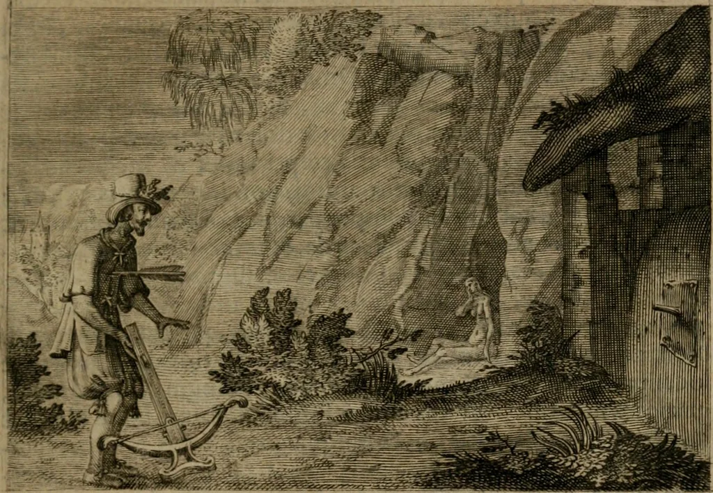 An illustration from Emblemata Florentii Schoonhovii I.C. Goudani, : partim moralia, partim etiam civilia. Cum latiori eorundem ejusdem auctoris interpretatione., 1618, leaf 200