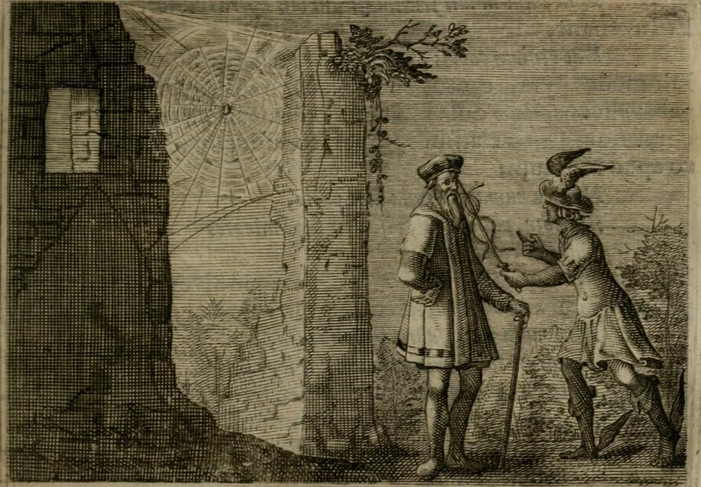 An illustration from Emblemata Florentii Schoonhovii I.C. Goudani, : partim moralia, partim etiam civilia. Cum latiori eorundem ejusdem auctoris interpretatione., 1618, leaf 214