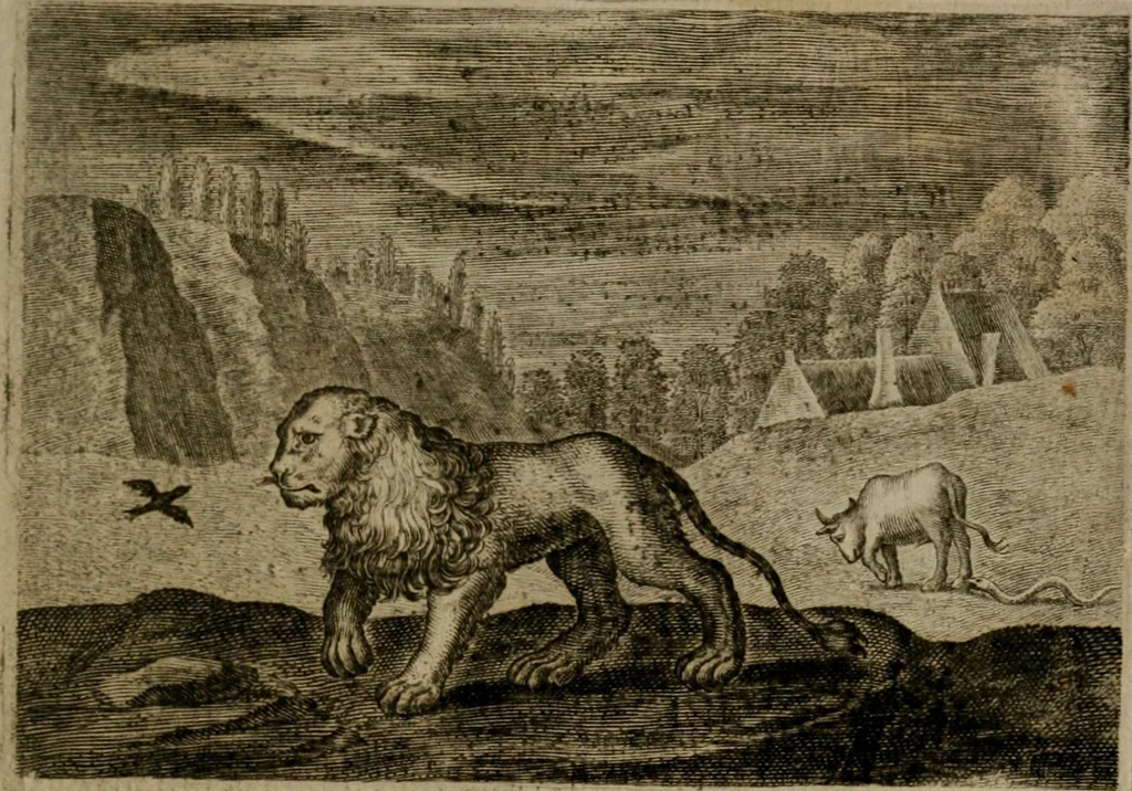 An illustration from Emblemata Florentii Schoonhovii I.C. Goudani, : partim moralia, partim etiam civilia. Cum latiori eorundem ejusdem auctoris interpretatione., 1618, leaf 58