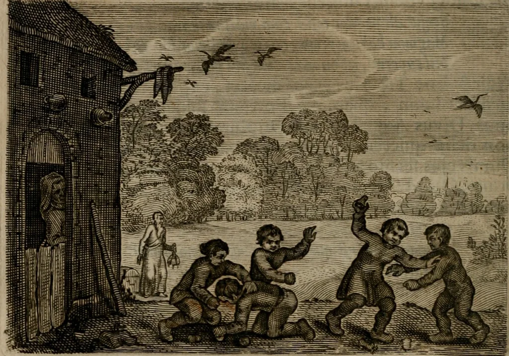 An illustration from Emblemata Florentii Schoonhovii I.C. Goudani, : partim moralia, partim etiam civilia. Cum latiori eorundem ejusdem auctoris interpretatione., 1618, leaf 97
