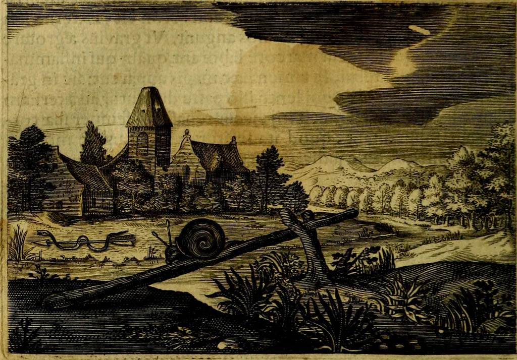 An illustration from Emblemata Florentii Schoonhovii, partim moralia, partim etiam civilia. Cum latiori eorundem ejusdem auctoris interpretatione. Accedunt et alia quædam poëmatia in alijs poëmatum suorum libris non contenta, 1618, leaf 161