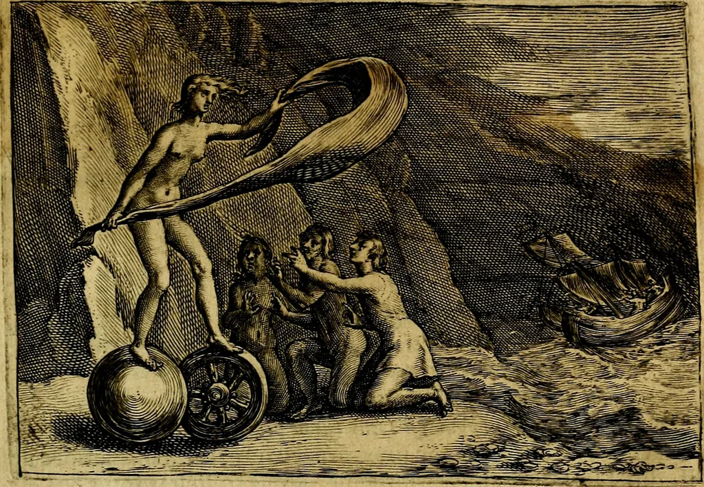 An illustration from Emblemata Florentii Schoonhovii, partim moralia, partim etiam civilia. Cum latiori eorundem ejusdem auctoris interpretatione. Accedunt et alia quædam poëmatia in alijs poëmatum suorum libris non contenta, 1618, leaf 24