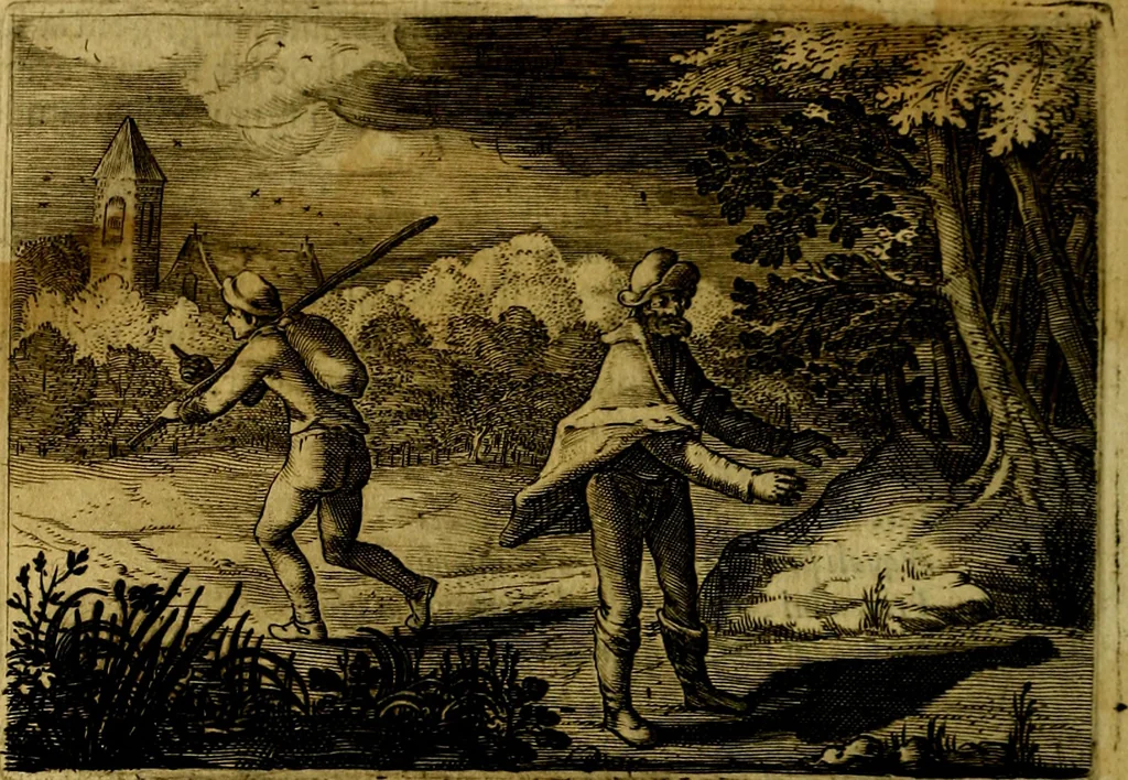 An illustration from Emblemata Florentii Schoonhovii, partim moralia, partim etiam civilia. Cum latiori eorundem ejusdem auctoris interpretatione. Accedunt et alia quædam poëmatia in alijs poëmatum suorum libris non contenta, 1618, leaf 27