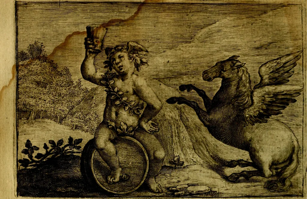 An illustration from Emblemata Florentii Schoonhovii, partim moralia, partim etiam civilia. Cum latiori eorundem ejusdem auctoris interpretatione. Accedunt et alia quædam poëmatia in alijs poëmatum suorum libris non contenta, 1618, leaf 59