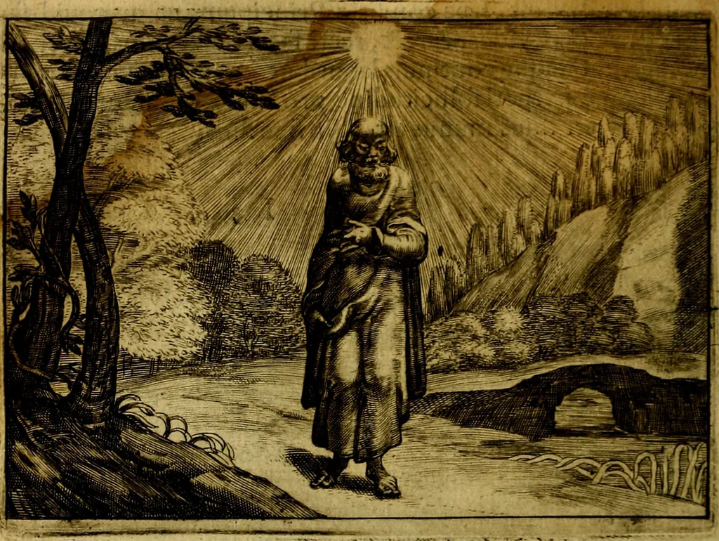 An illustration from Emblemata Florentii Schoonhovii, partim moralia, partim etiam civilia. Cum latiori eorundem ejusdem auctoris interpretatione. Accedunt et alia quædam poëmatia in alijs poëmatum suorum libris non contenta, 1618, leaf 75