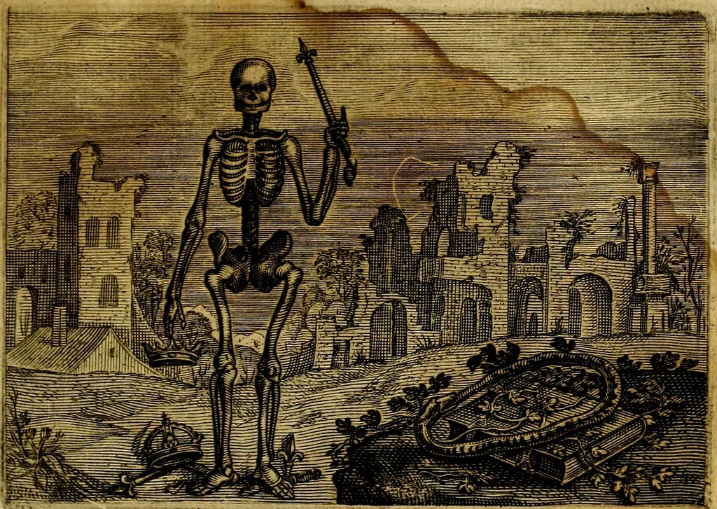 An illustration from Emblemata Florentii Schoonhovii, partim moralia, partim etiam civilia. Cum latiori eorundem ejusdem auctoris interpretatione. Accedunt et alia quædam poëmatia in alijs poëmatum suorum libris non contenta, 1618, leaf 94