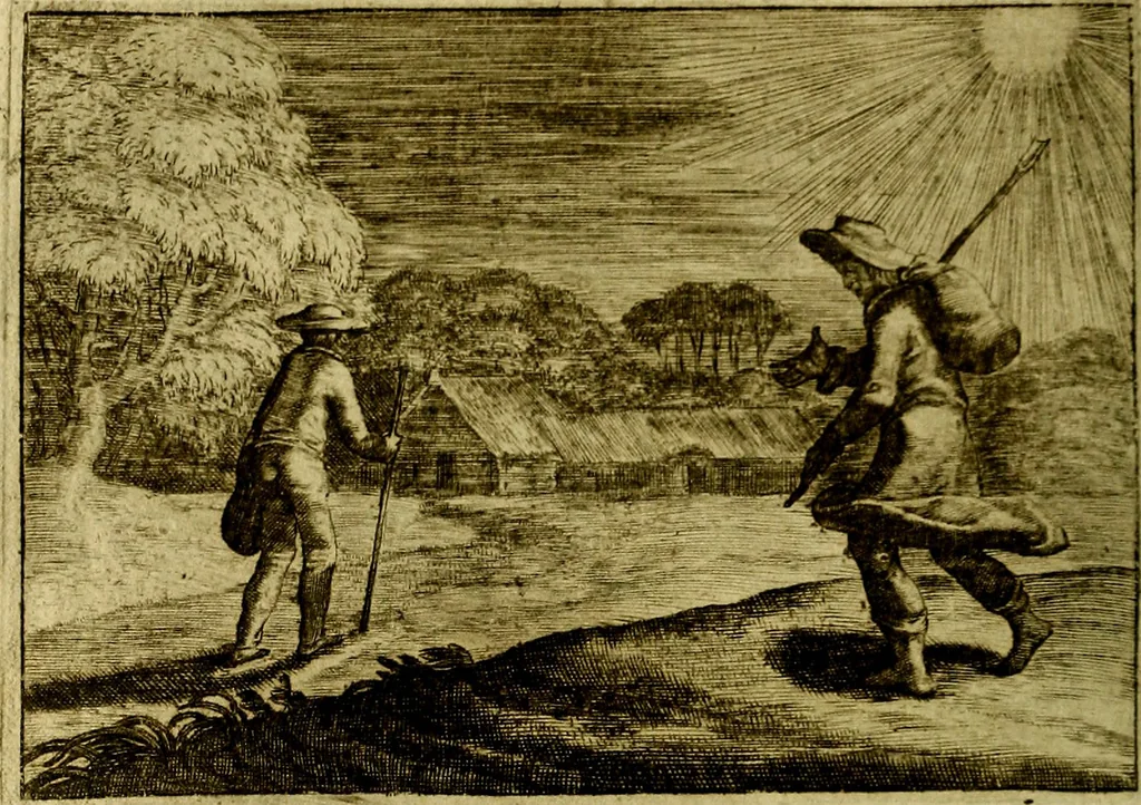 An illustration from Emblemata Florentii Schoonhovii, partim moralia, partim etiam civilia. Cum latiori eorundem ejusdem auctoris interpretatione. Accedunt et alia quædam poëmatia in alijs poëmatum suorum libris non contenta, 1618, leaf 117