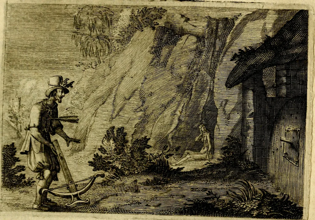 An illustration from Emblemata Florentii Schoonhovii, partim moralia, partim etiam civilia. Cum latiori eorundem ejusdem auctoris interpretatione. Accedunt et alia quædam poëmatia in alijs poëmatum suorum libris non contenta, 1618, leaf 202