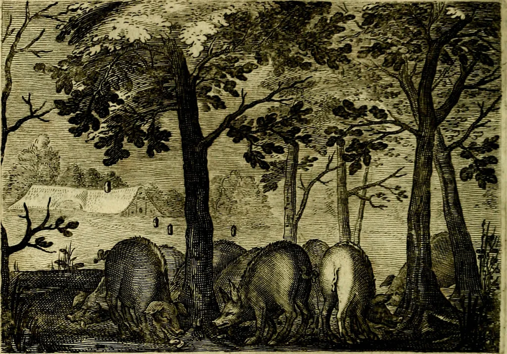 An illustration from Emblemata Florentii Schoonhovii, partim moralia, partim etiam civilia. Cum latiori eorundem ejusdem auctoris interpretatione. Accedunt et alia quædam poëmatia in alijs poëmatum suorum libris non contenta, 1618, leaf 223