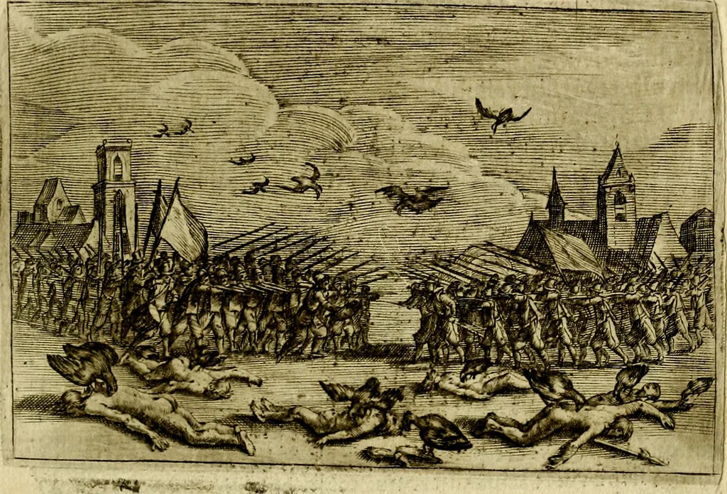 An illustration from Emblemata Florentii Schoonhovii, partim moralia, partim etiam civilia. Cum latiori eorundem ejusdem auctoris interpretatione. Accedunt et alia quædam poëmatia in alijs poëmatum suorum libris non contenta, 1618, leaf 28