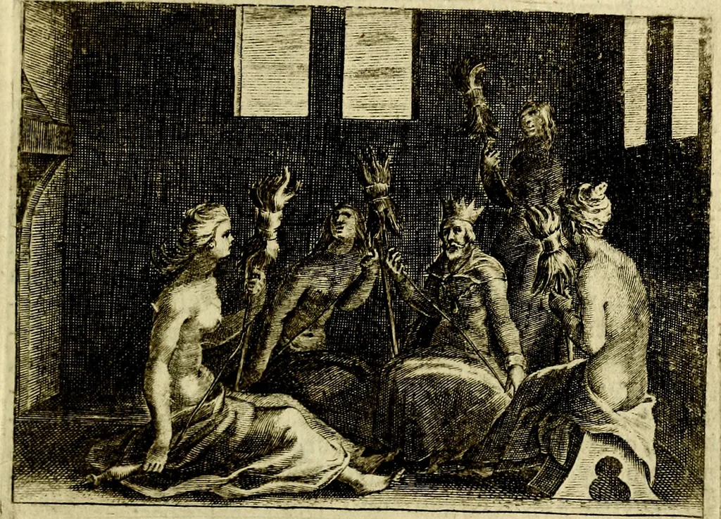 An illustration from Emblemata Florentii Schoonhovii, partim moralia, partim etiam civilia. Cum latiori eorundem ejusdem auctoris interpretatione. Accedunt et alia quædam poëmatia in alijs poëmatum suorum libris non contenta, 1618, leaf 40