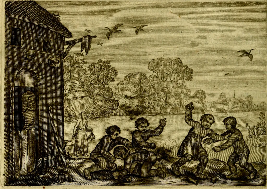 An illustration from Emblemata Florentii Schoonhovii, partim moralia, partim etiam civilia. Cum latiori eorundem ejusdem auctoris interpretatione. Accedunt et alia quædam poëmatia in alijs poëmatum suorum libris non contenta, 1618, leaf 99