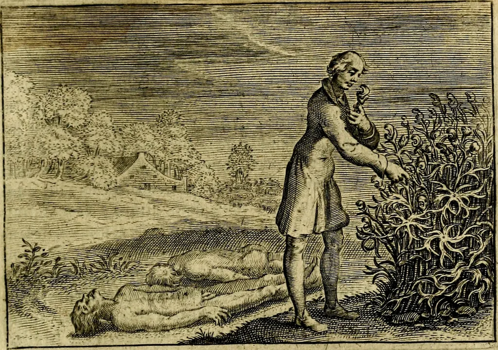 An illustration from Emblemata Florentii Schoonhovii ... partim moralia partim etiam civilia. Cum latiori eorundem ejusdem Auctoris interpretatione. Accedunt et alia quaedam poëmatia in alijs poem̈atum suonum libris non contenta, 1648, leaf 130