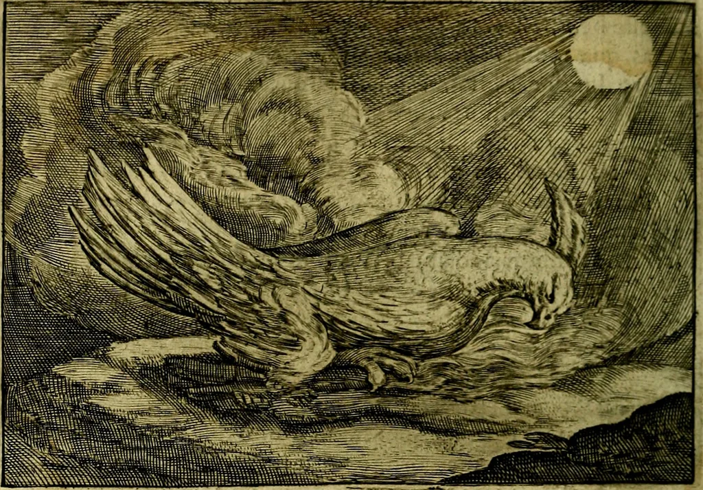 An illustration from Emblemata Florentii Schoonhovii ... partim moralia partim etiam civilia. Cum latiori eorundem ejusdem Auctoris interpretatione. Accedunt et alia quaedam poëmatia in alijs poem̈atum suonum libris non contenta, 1648, leaf 149