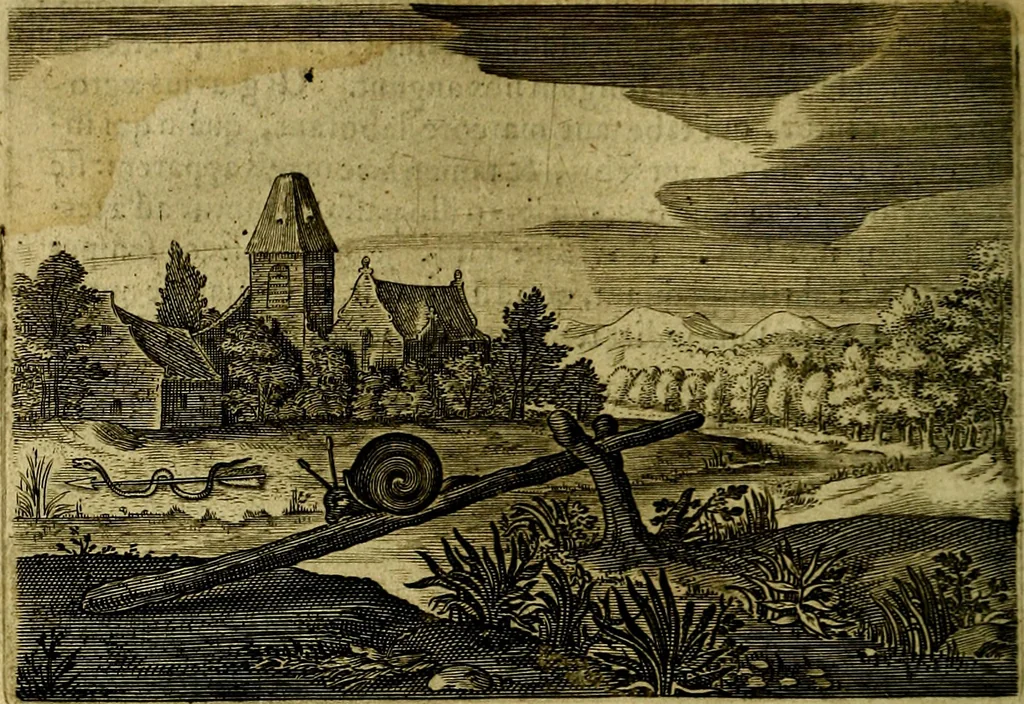 An illustration from Emblemata Florentii Schoonhovii ... partim moralia partim etiam civilia. Cum latiori eorundem ejusdem Auctoris interpretatione. Accedunt et alia quaedam poëmatia in alijs poem̈atum suonum libris non contenta, 1648, leaf 171