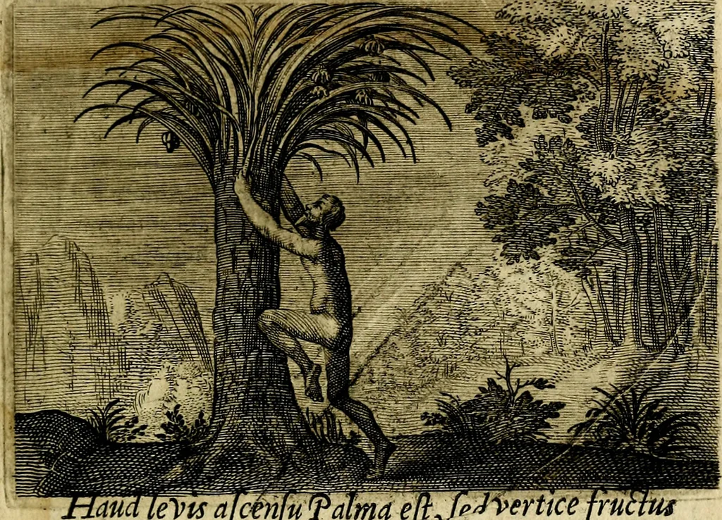 An illustration from Emblemata Florentii Schoonhovii ... partim moralia partim etiam civilia. Cum latiori eorundem ejusdem Auctoris interpretatione. Accedunt et alia quaedam poëmatia in alijs poem̈atum suonum libris non contenta, 1648, leaf 234