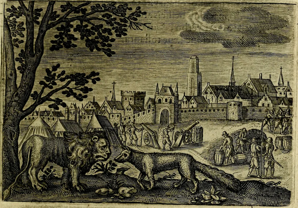 An illustration from Emblemata Florentii Schoonhovii ... partim moralia partim etiam civilia. Cum latiori eorundem ejusdem Auctoris interpretatione. Accedunt et alia quaedam poëmatia in alijs poem̈atum suonum libris non contenta, 1648, leaf 62