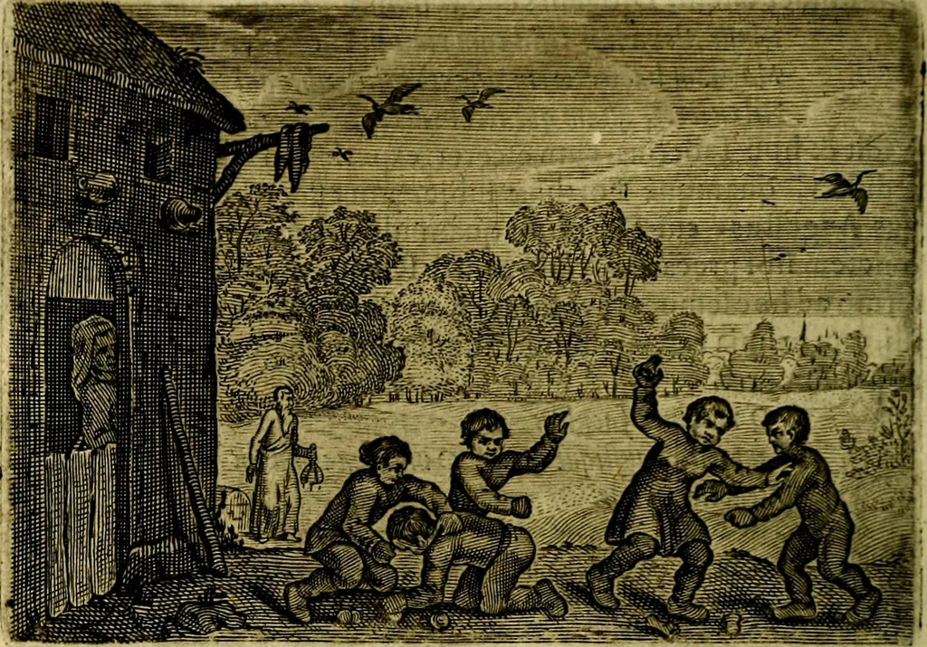 An illustration from Emblemata Florentii Schoonhovii ... partim moralia partim etiam civilia. Cum latiori eorundem ejusdem Auctoris interpretatione. Accedunt et alia quaedam poëmatia in alijs poem̈atum suonum libris non contenta, 1648, leaf 99