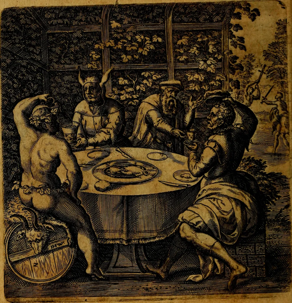 An illustration from Emblemata moralia, et oeconomica, de rervm vsv et abvsv, olim inventa et Belgicis rithmis explicata à Theodoro Cornhertio rerum politicarum auo tempore, inter Belgas peritissimo; nunc verò varijs carminum generibus recens illustrata à Richardo Lubbaeo Broeckmerio Frisio .., 1609, leaf 11