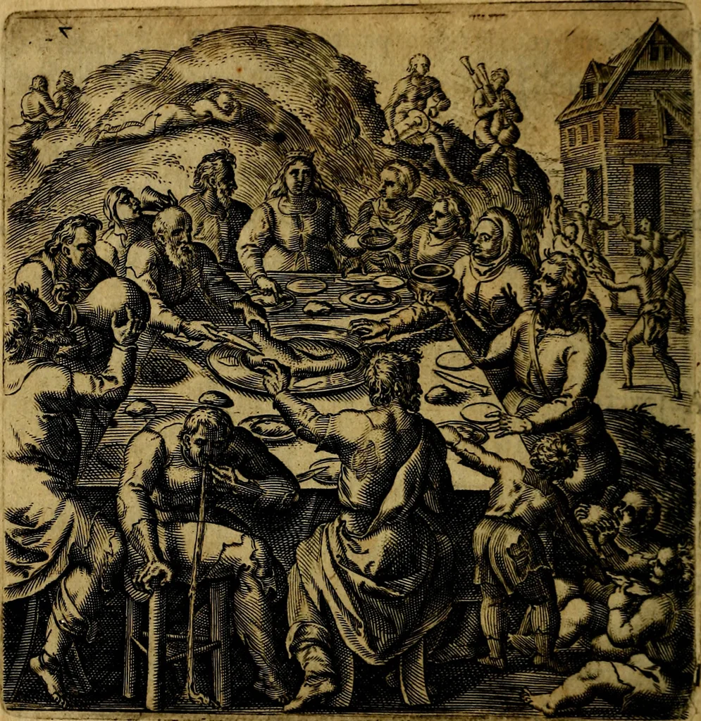 An illustration from Emblemata moralia, et oeconomica, de rervm vsv et abvsv, olim inventa et Belgicis rithmis explicata à Theodoro Cornhertio rerum politicarum auo tempore, inter Belgas peritissimo; nunc verò varijs carminum generibus recens illustrata à Richardo Lubbaeo Broeckmerio Frisio .., 1609, leaf 19