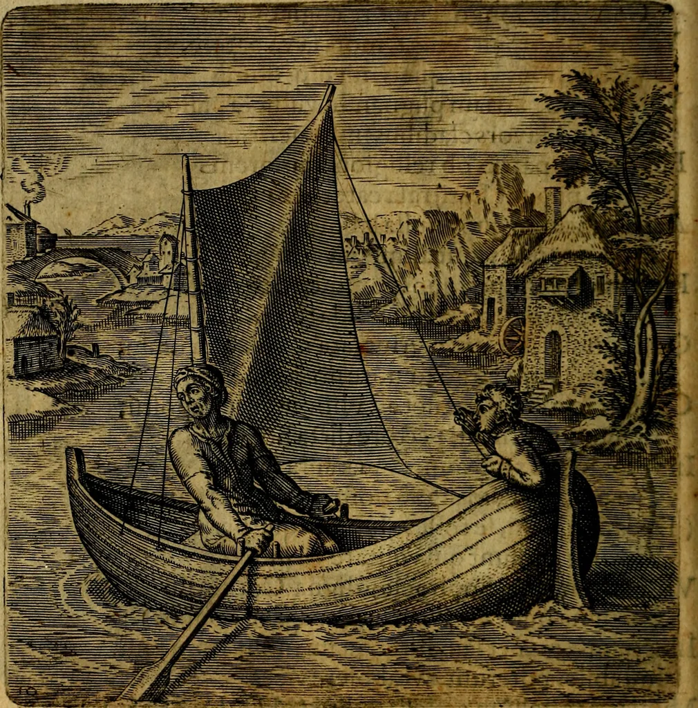 An illustration from Emblemata moralia, et oeconomica, de rervm vsv et abvsv, olim inventa et Belgicis rithmis explicata à Theodoro Cornhertio rerum politicarum auo tempore, inter Belgas peritissimo; nunc verò varijs carminum generibus recens illustrata à Richardo Lubbaeo Broeckmerio Frisio .., 1609, leaf 25