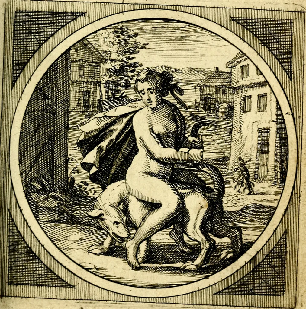 An illustration from Emblemata moralia nova, das ist: achtzig Sinnreiche nachdenckliche Figuren auss heyliger Schrifft in Kupfferstücken fürgestellet, worinnen schöne Anweisungen zu wahrer Gottesforcht begrieffen ... mit Lateinischen und Teutschen, nachmals aber von M.C.R. mit Frantzösischen und Italianischen Versen erkläret .., 1630, leaf 138