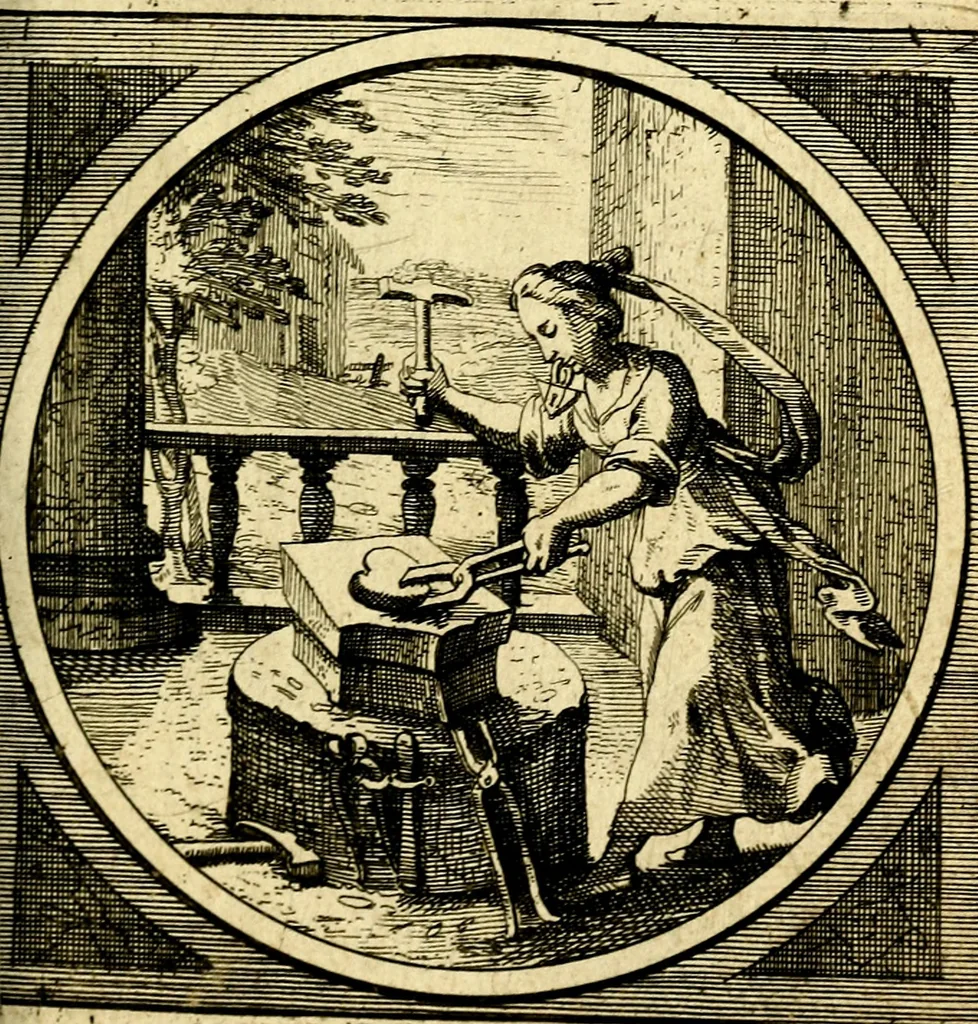 An illustration from Emblemata moralia nova, das ist: achtzig Sinnreiche nachdenckliche Figuren auss heyliger Schrifft in Kupfferstücken fürgestellet, worinnen schöne Anweisungen zu wahrer Gottesforcht begrieffen ... mit Lateinischen und Teutschen, nachmals aber von M.C.R. mit Frantzösischen und Italianischen Versen erkläret .., 1630, leaf 214