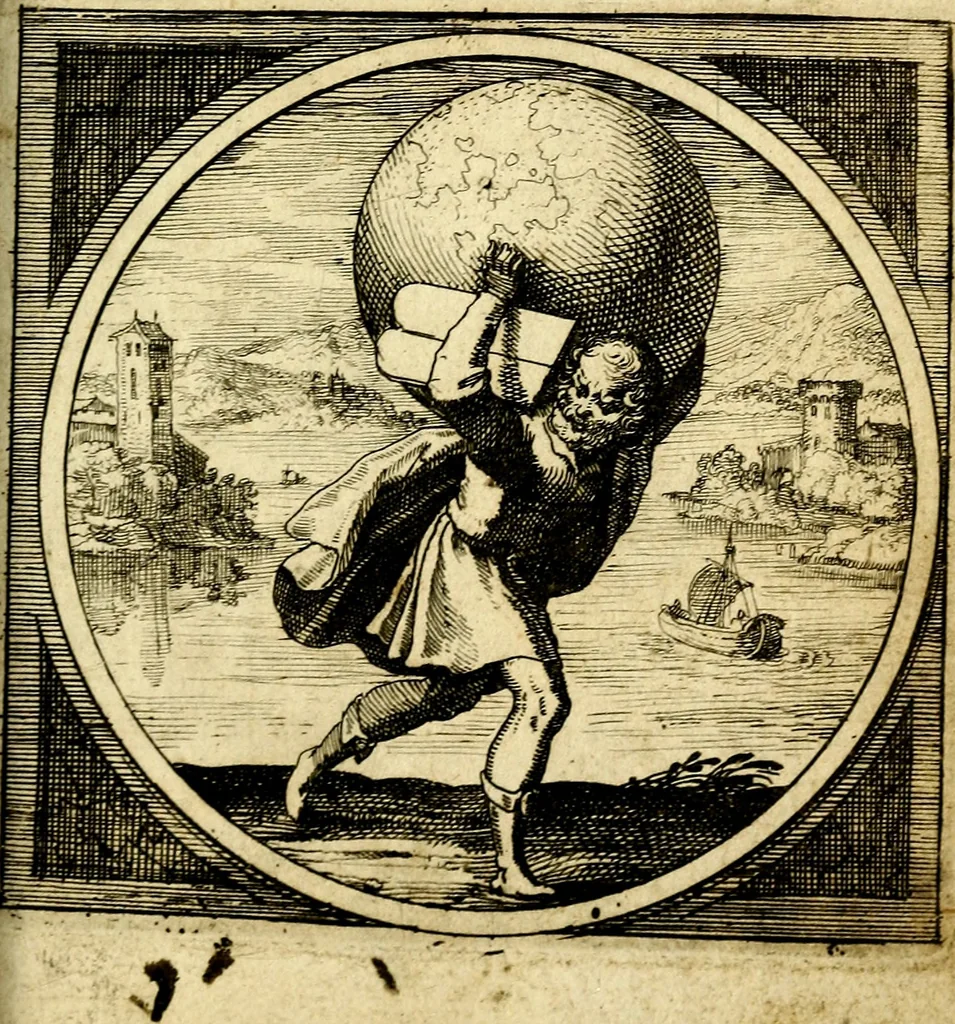 An illustration from Emblemata moralia nova, das ist: achtzig Sinnreiche nachdenckliche Figuren auss heyliger Schrifft in Kupfferstücken fürgestellet, worinnen schöne Anweisungen zu wahrer Gottesforcht begrieffen ... mit Lateinischen und Teutschen, nachmals aber von M.C.R. mit Frantzösischen und Italianischen Versen erkläret .., 1630, leaf 50