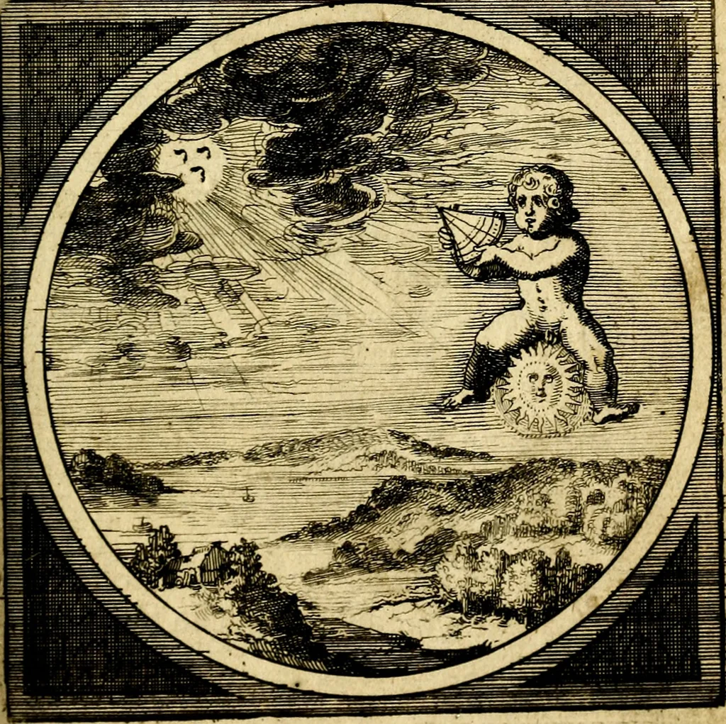An illustration from Emblemata moralia nova, das ist: achtzig Sinnreiche nachdenckliche Figuren auss heyliger Schrifft in Kupfferstücken fürgestellet, worinnen schöne Anweisungen zu wahrer Gottesforcht begrieffen ... mit Lateinischen und Teutschen, nachmals aber von M.C.R. mit Frantzösischen und Italianischen Versen erkläret .., 1630, leaf 78